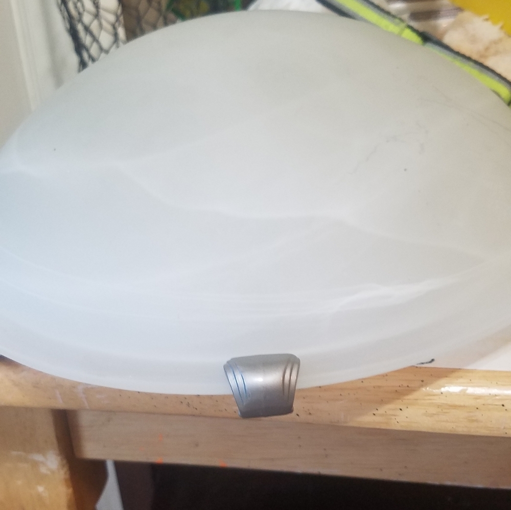 Beautiful single fixture opaque white with swirl